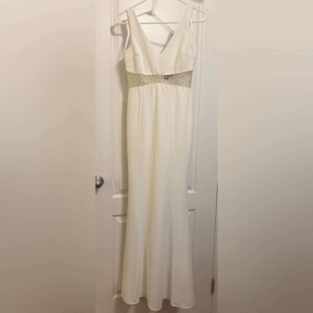 Lulu's White Lace Detail Maxi Dress